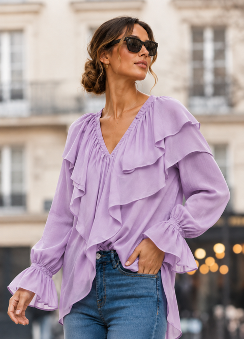 Chemise AMARA Parme– 100% Coton