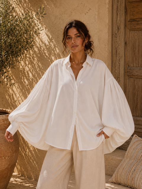 Chemise SATCHI blanc - Voile de coton - HORTENCE