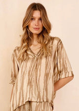 NOÉ Gold Zebra Top 100% silk