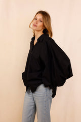 Chemise SATCHI - noir - 100 % Voile de coton - HORTENCE