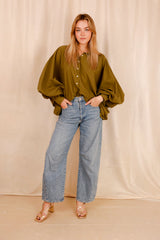 Chemise SATCHI - olive - 100 % Voile de coton - HORTENCE