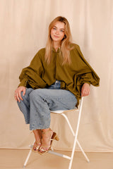 Chemise SATCHI - olive - 100 % Voile de coton - HORTENCE