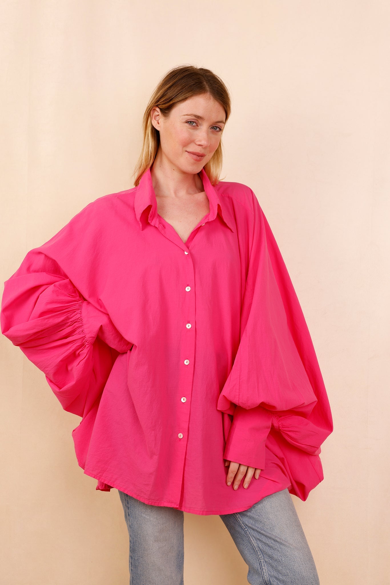 Chemise SATCHI - rose - 100 % Voile de coton - HORTENCE