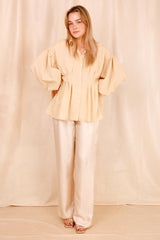 Chemise VAHINA - amande - 100% voile de coton - HORTENCE