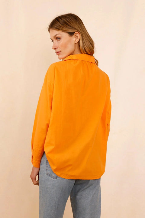 Chemise ASANA orange - 100% Voile de Coton - HORTENCE