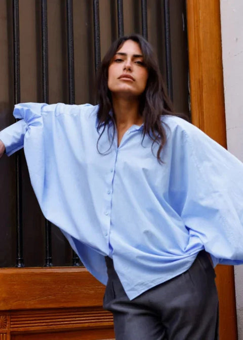 Chemise SATCHI Bleu Clair - Voile de coton