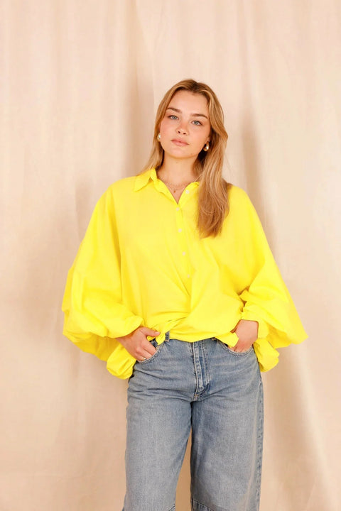 Chemise SATCHI - jaune - 100 % Voile de coton - HORTENCE