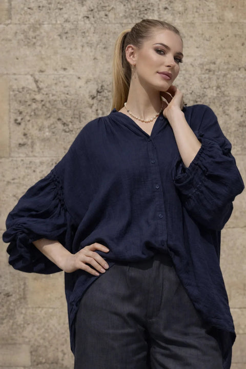 Chemise SIMONE Marine - 100% coton