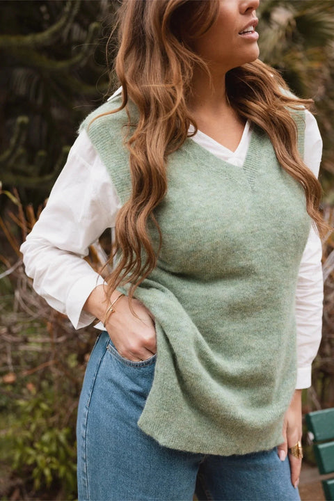 Pull MARCEL - vert - Baby Alpaga & laine vierge - HORTENCE