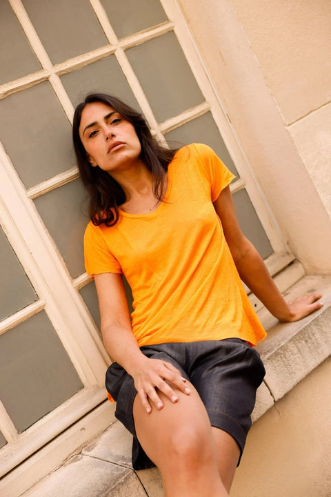 T-shirt MADISON orange - col V - HORTENCE