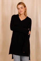 Pull CHARLOTTE noir - Baby Alpaga & laine vierge - HORTENCE