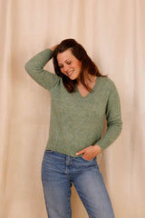 Pull MARIE - Baby Alpaga & laine vierge - Vert - HORTENCE