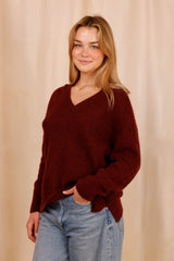 Pull MARIE bordeaux - Baby Alpaga & laine vierge - HORTENCE