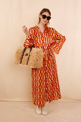 Robe - Kimono MONA Γ©tΓ© indien - 100 % Soie - HORTENCE