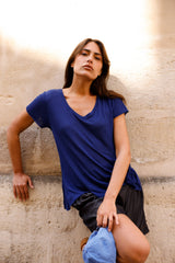 T-shirt MADISON bleu marine - col V - HORTENCE