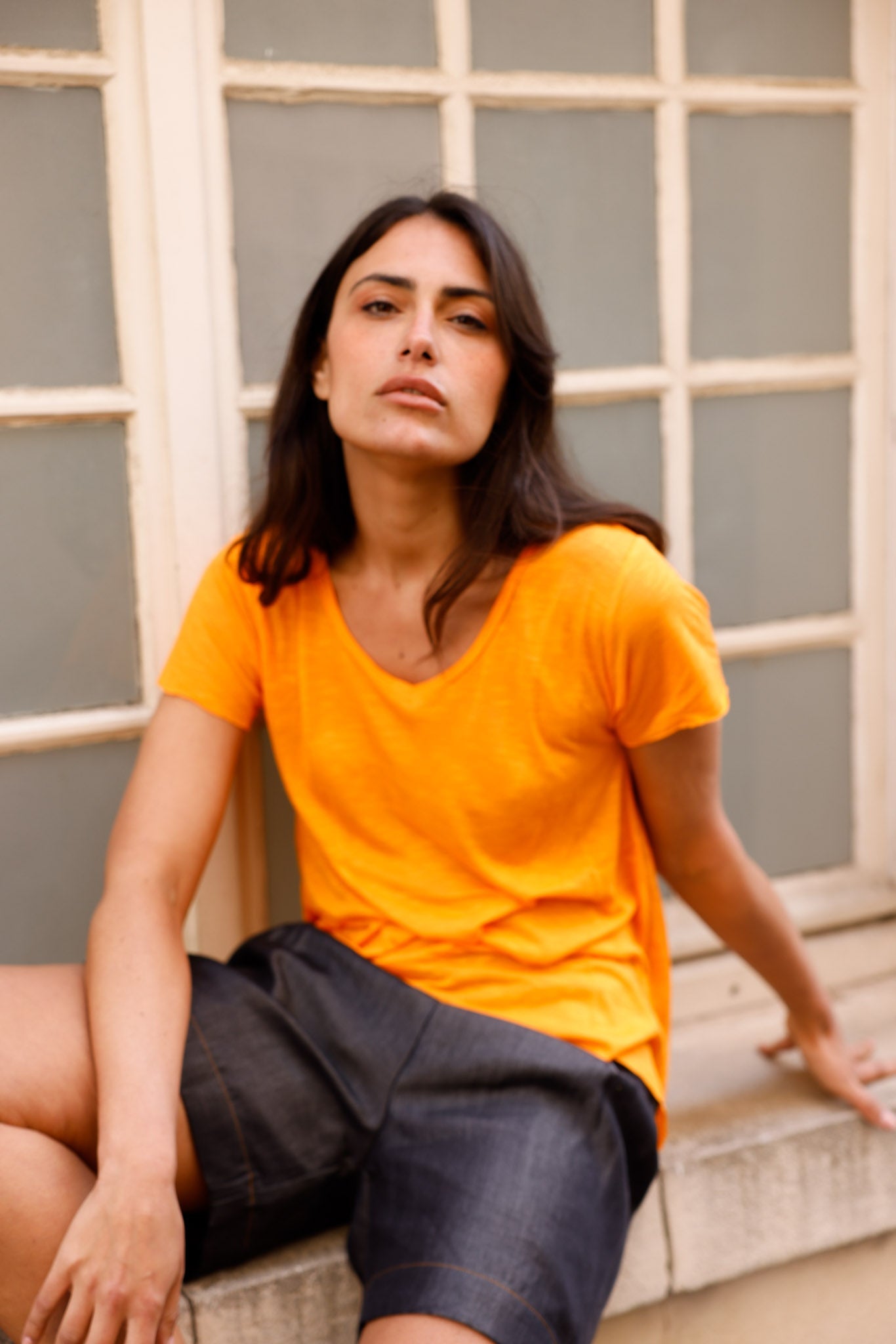 T-shirt MADISON orange - col V - HORTENCE