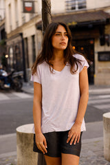 T-shirt MADISON parme - col V - HORTENCE