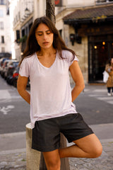 T-shirt MADISON parme - col V - HORTENCE