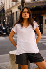 T-shirt MADISON parme - col V - HORTENCE