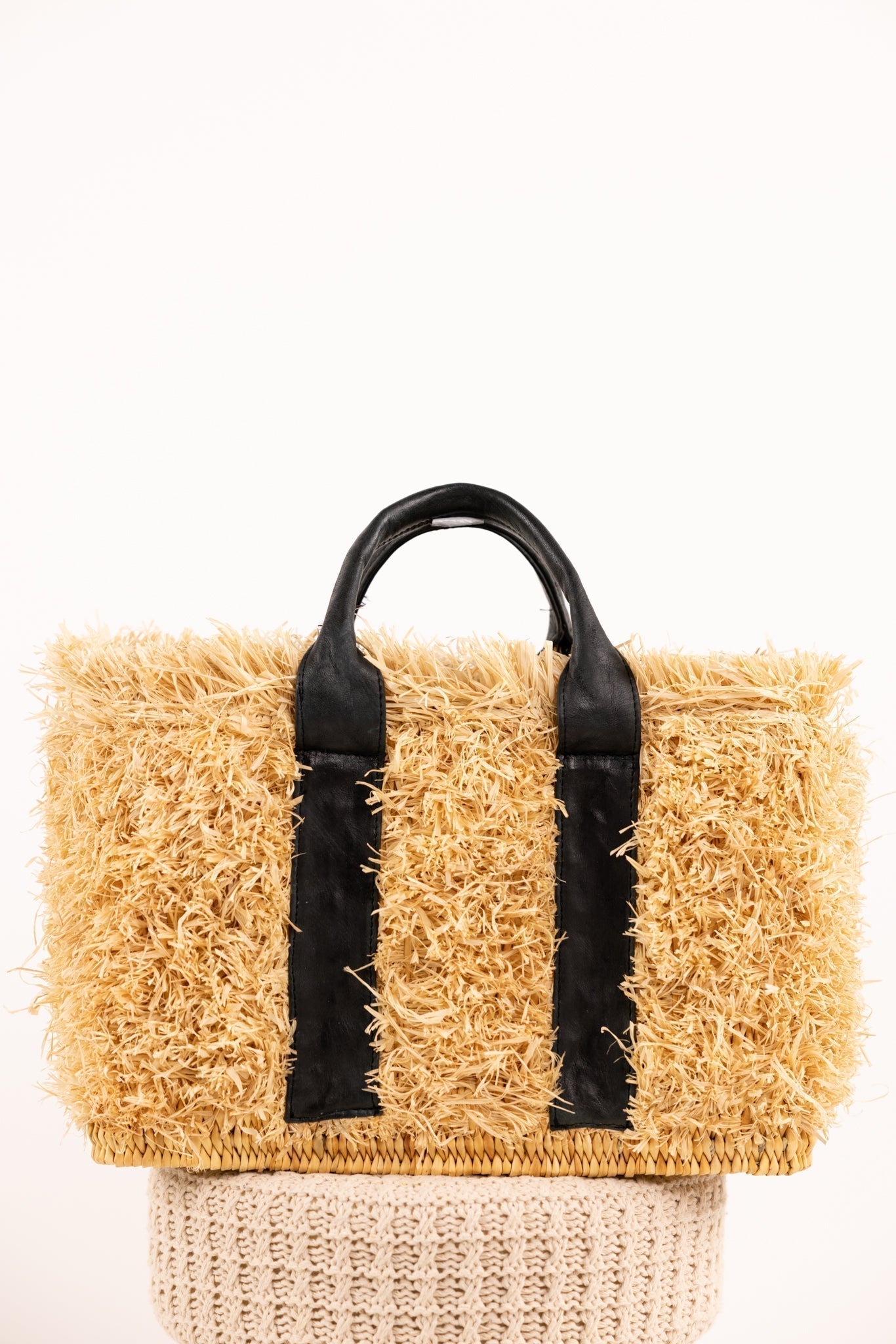 ZOEY bag - Natural raffia and leather - Gold
