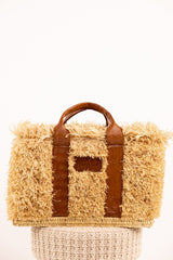 Sac ZOEY Gold - Raphia naturel et cuir