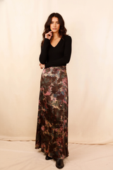 Jupe MATHÉA Fleurie Rose - Viscose