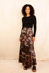 Jupe MATHÉA Fleurie Rose - Viscose
