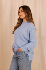 Pull ALBA bleu - Baby Alpaga & laine vierge