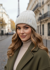 Bonnet LÉO Ivoire - Cachemire