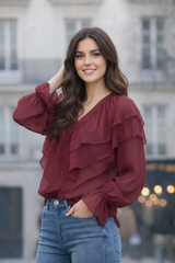 Chemise AMARA Bordeaux – 100% Coton