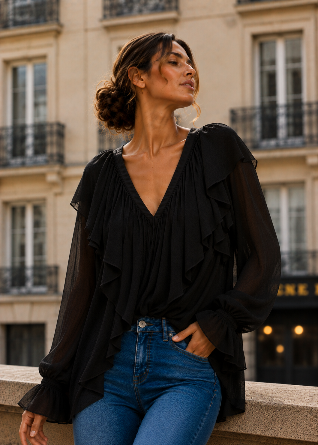Chemise AMARA Noire – 100% Coton