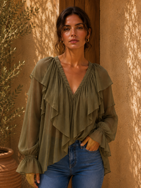 Chemise AMARA Kaki – 100% Coton