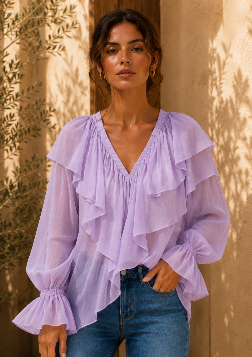 Chemise AMARA Parme– 100% Coton