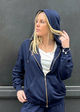 ALBA Navy Loungewear Zip-Up Sweatshirt - Cotton