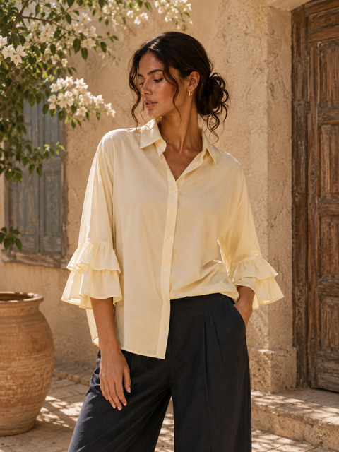 Chemise STELLA vanille - Coton - HORTENCE