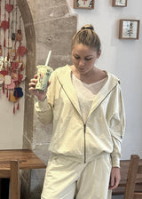 ALBA – Sweat zippé Loungewear Ivoire