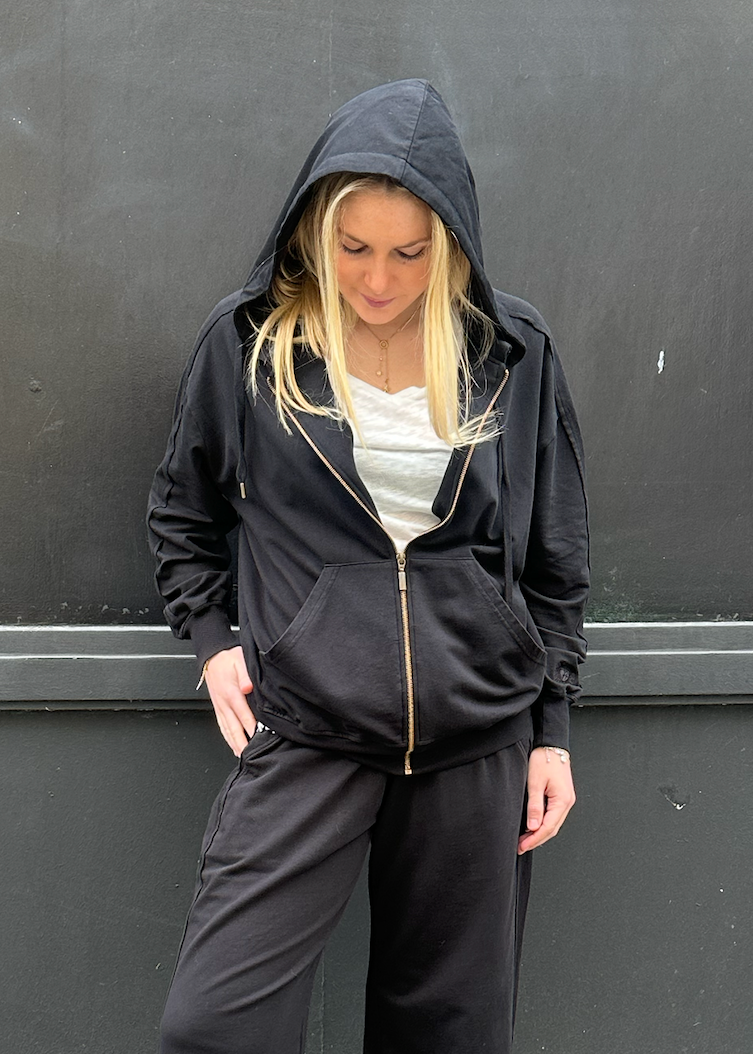 ALBA – Sweat zippé Loungewear Noir
