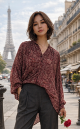 ANAYA Burgundy Blouse - Cotton