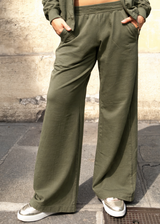 NOLA Khaki Loungewear Trousers - Cotton