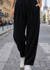 FELIX Black Velvet Trousers