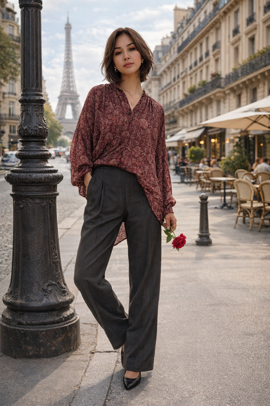 Blouse ANAYA Bordeaux - Coton