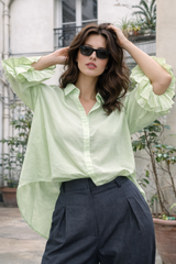 Chemise STELLA Almond green - Voile de coton