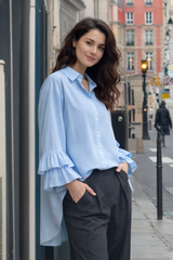 STELLA Shirt Blue - Cotton Voile