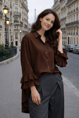 STELLA Shirt Chocolate - 100% cotton