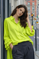 STELLA Shirt, Fluorescent Green - 100% Cotton
