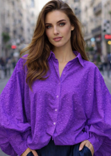 SATCHI Purple Embroidered Shirt - 100% Cotton