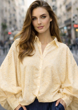 SATCHI Embroidered Shirt Pale Yellow - 100% Cotton