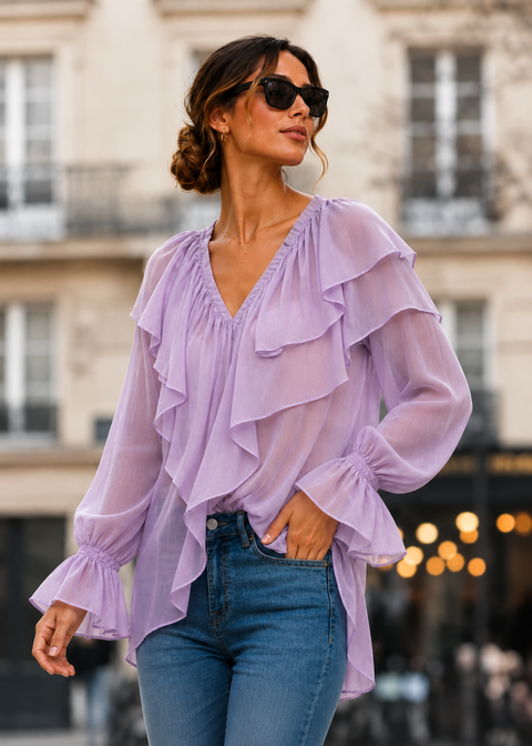 Chemise AMARA Parme– 100% Coton