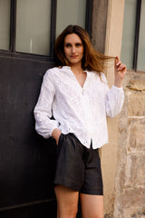 Blouse Brodée KELLY Blanc - Coton
