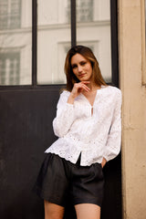 Blouse Brodée KELLY Blanc - Coton